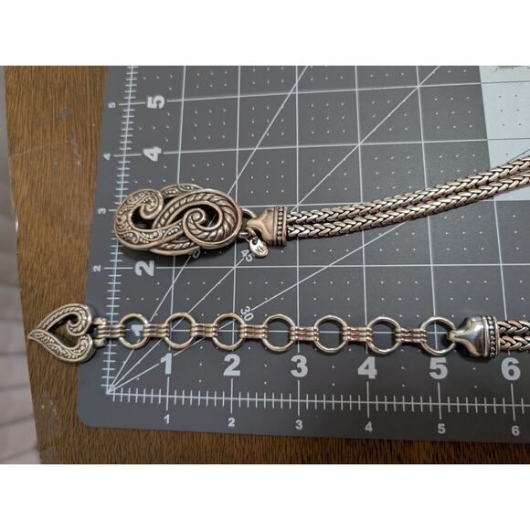 Brighton Belt Silver Bali Silvertone Double Strand L and XL avail READ main image 11